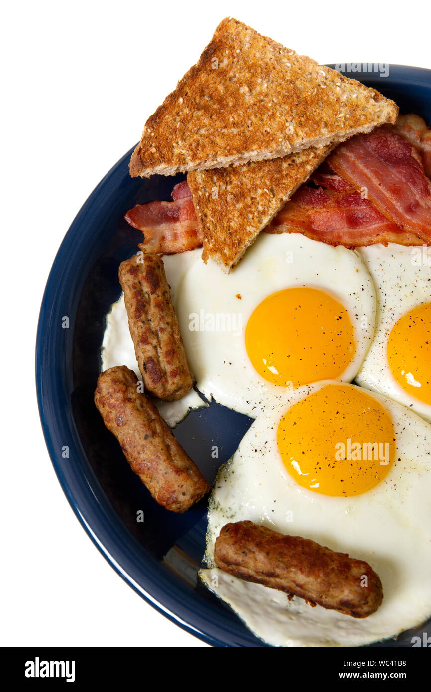 Huge breakfast meal of eggs,bacon,sausage, and toast Stock Photo Alamy