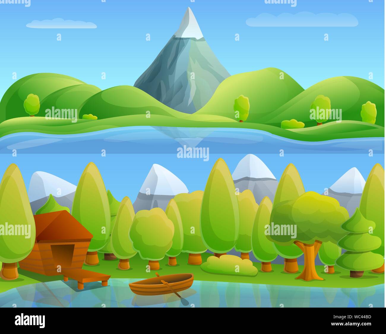 Lake cartoon hi-res stock photography and images - Alamy