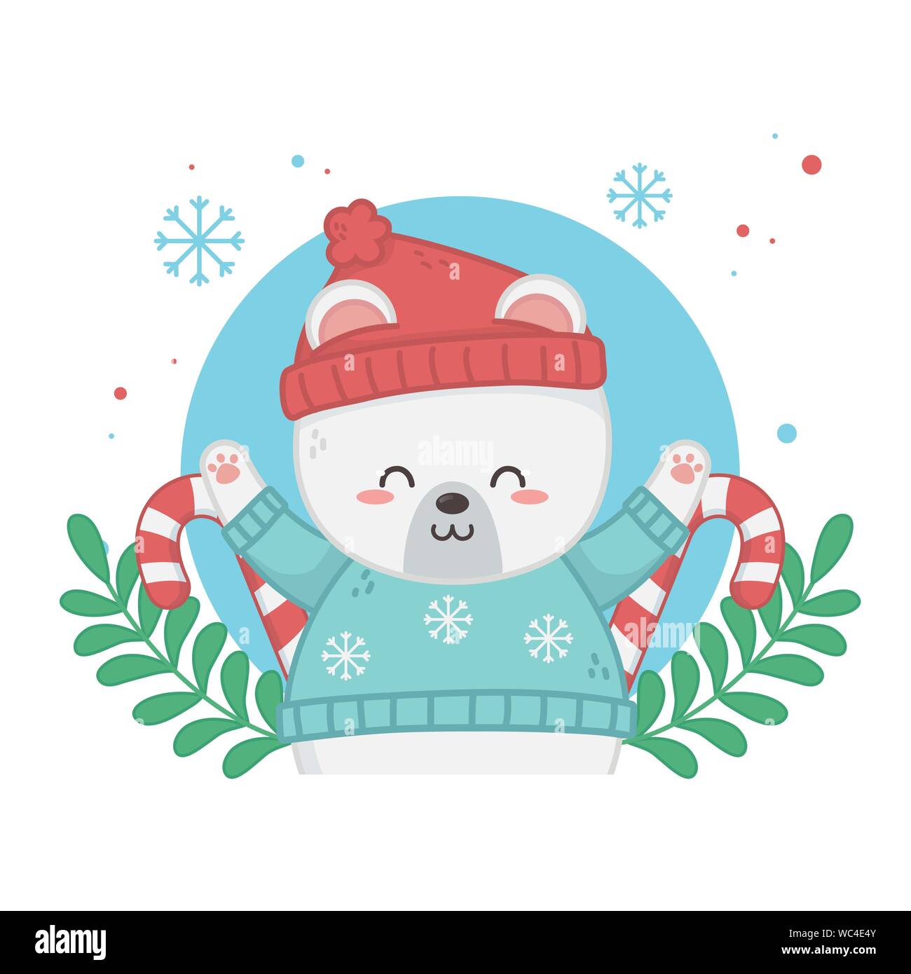 happy merry christmas card with bear teddy vector illustration design ...