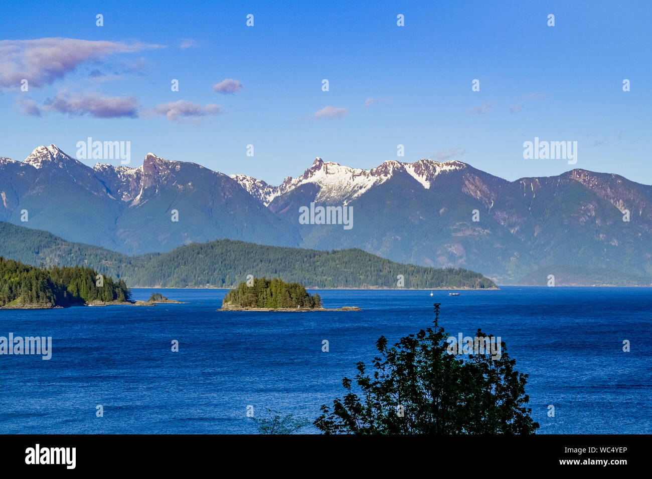 Coast Mountains and Howe Sound, Gibsons Landing, British Columbia, Canada Stock Photo