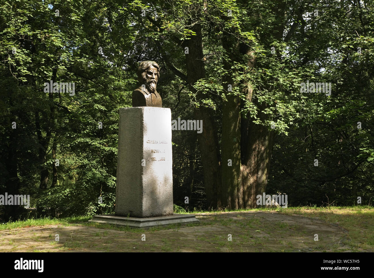 Monument to Cyprian Kamil Norwid in Park of Pomeranian princes. Koszalin. Poland Stock Photo