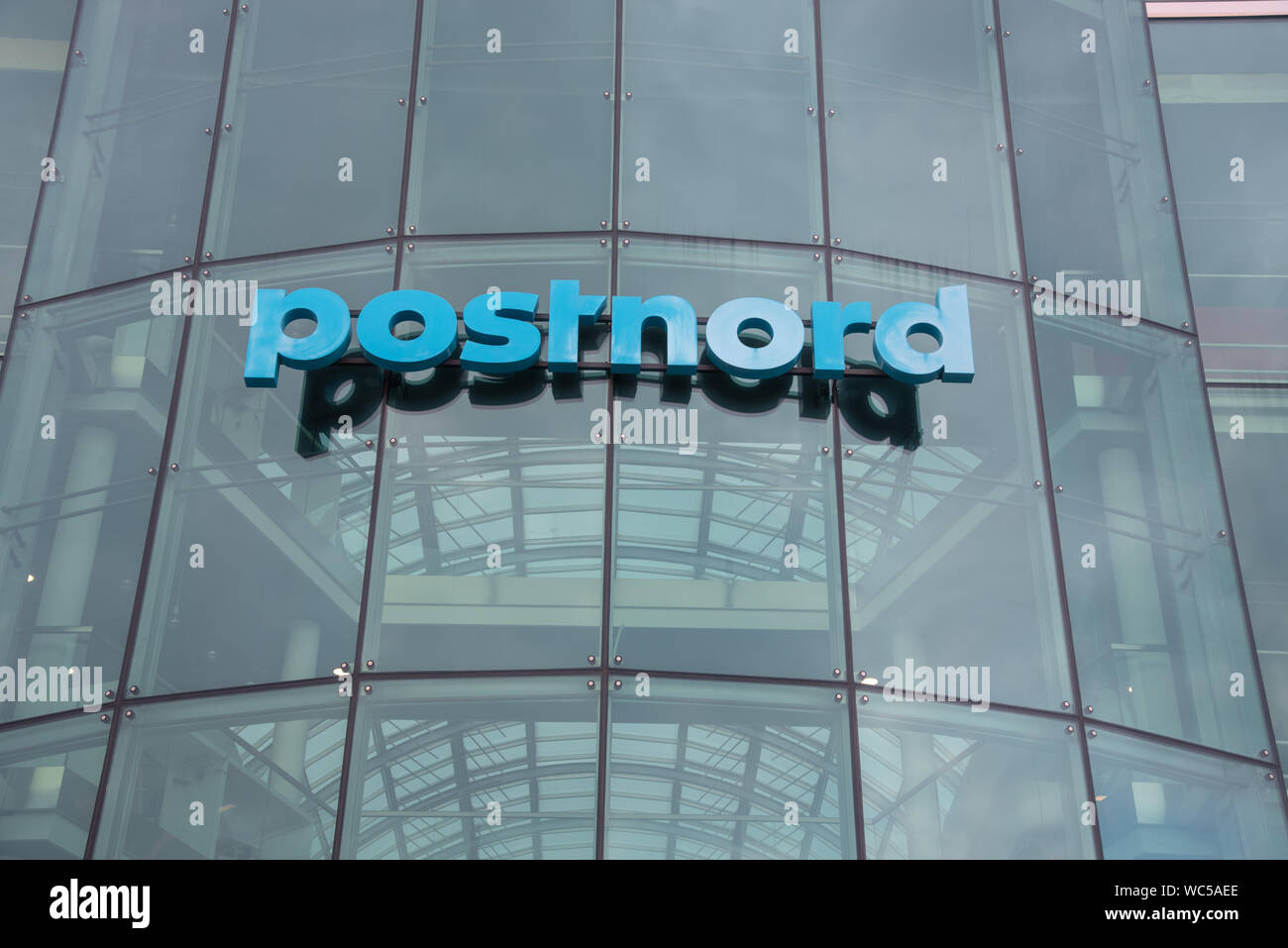 Royal danish Post office, designed in glass and steel, Copenhagen, August 13, 2019 Stock Photo