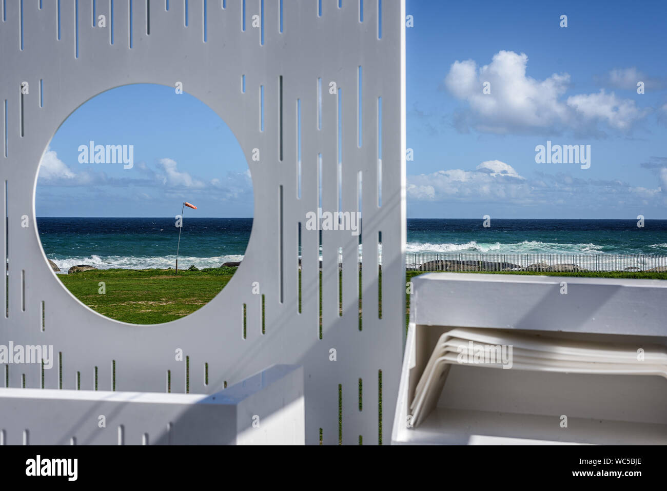 The Glen Country Club sun deck in the Cape Town suburb of Clifton on South Africa's Atlantic seaboard Stock Photo