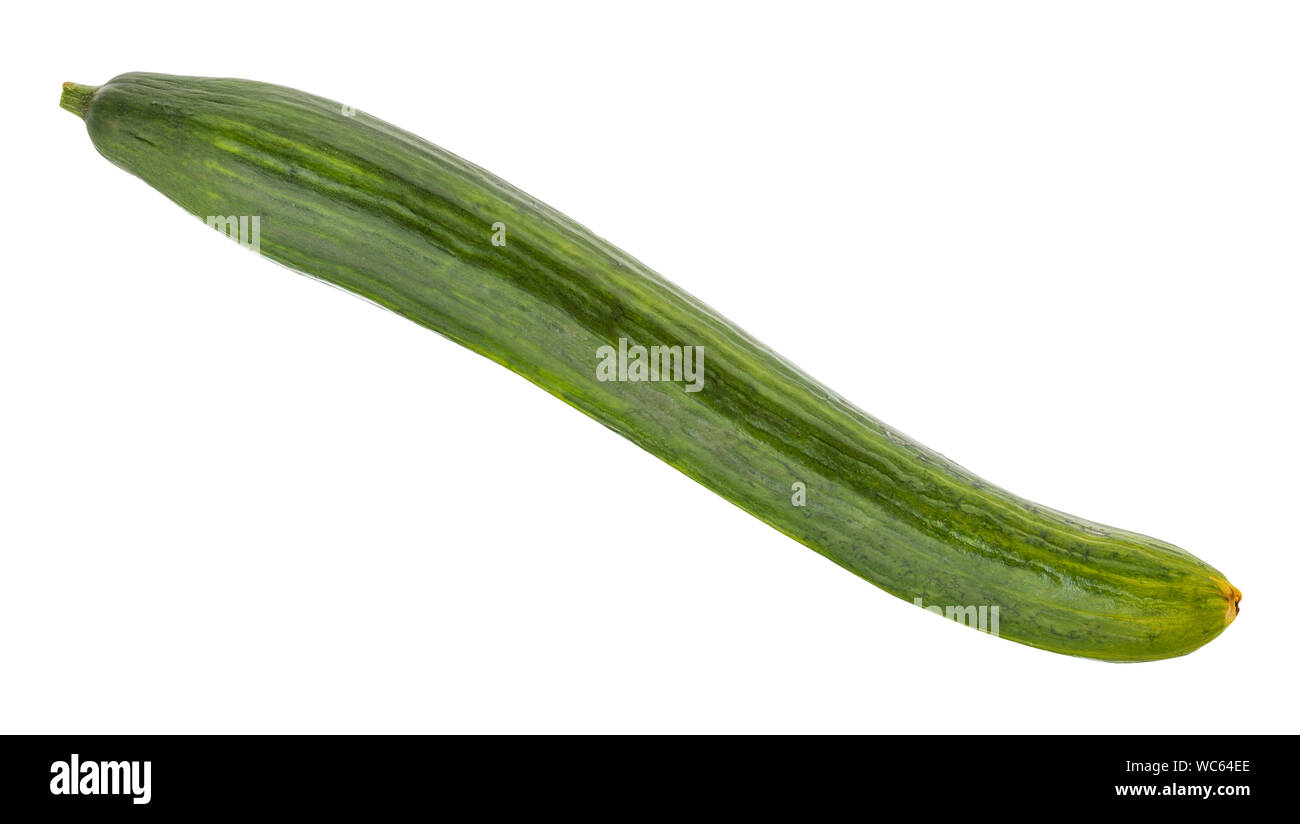 fresh long cucumber isolated on white background Stock Photo