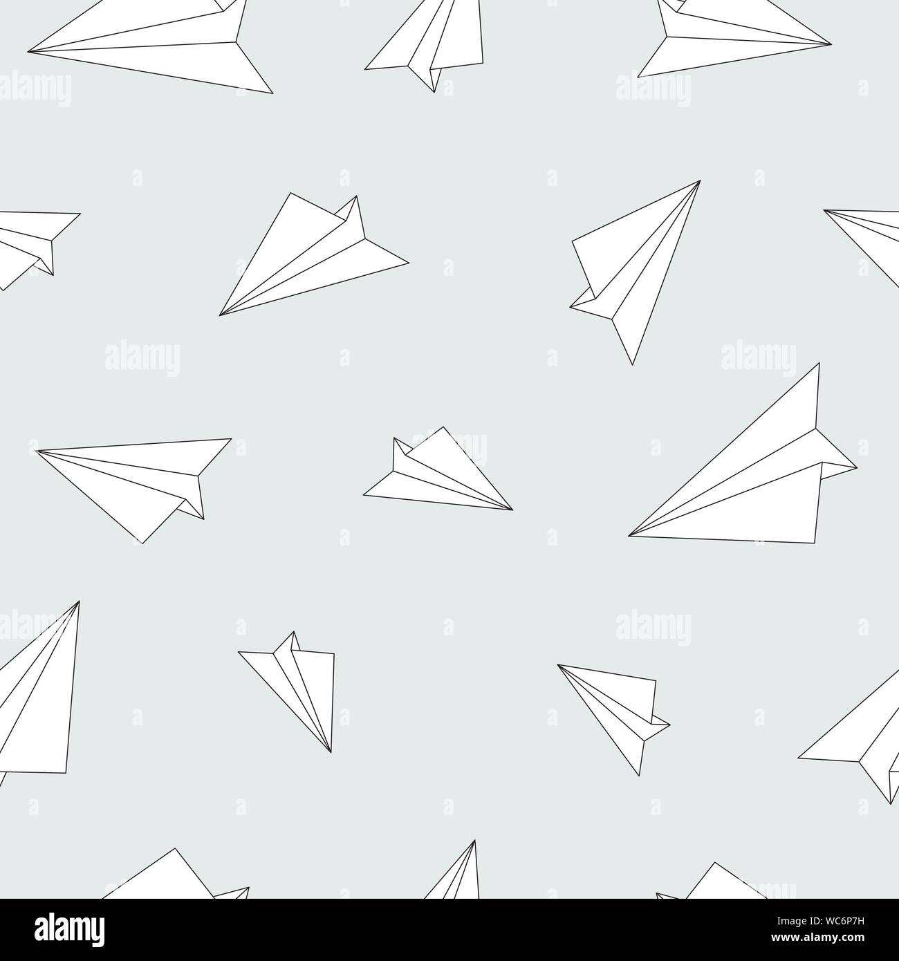 Paper planes vector seamless pattern Stock Vector Image & Art - Alamy