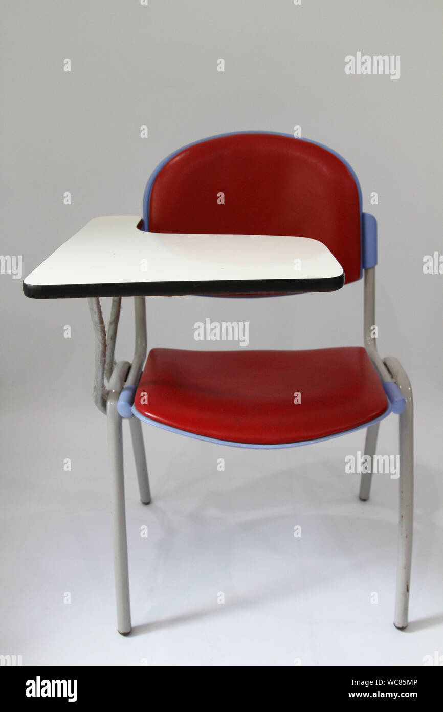 Red Student Chair For Thai Lerning White Scene Stock Photo