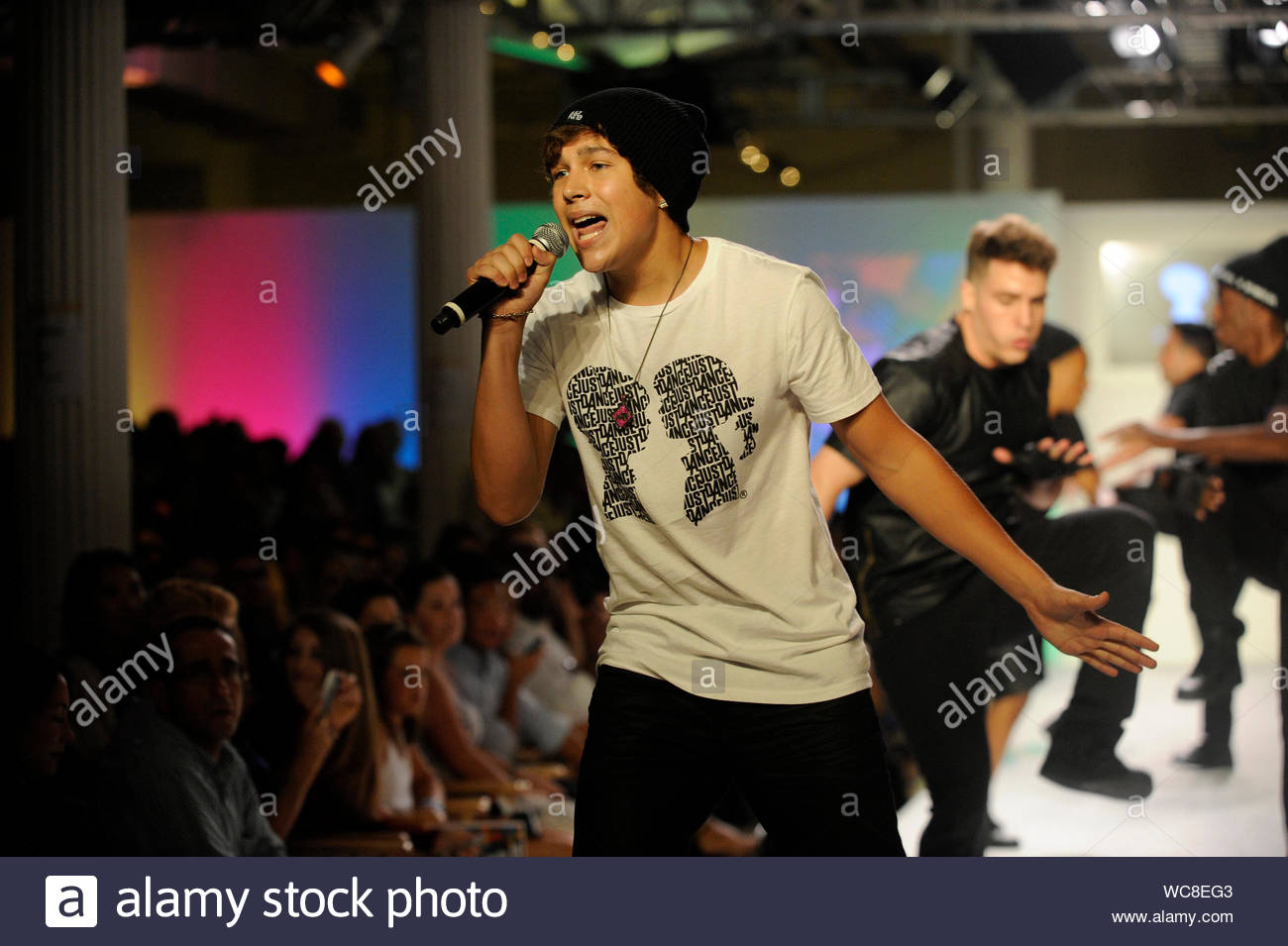 New York Ny Austin Mahone At The Just Dance With Boy Meets Girl At Style 360 Fashion Show Held At The Pavillion In Chelsea Akm Gsi September 12 13 Stock Photo Alamy
