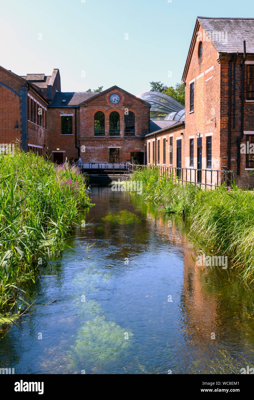 Architecture of the buildings at the Bombay Sapphire Gin Distillery at