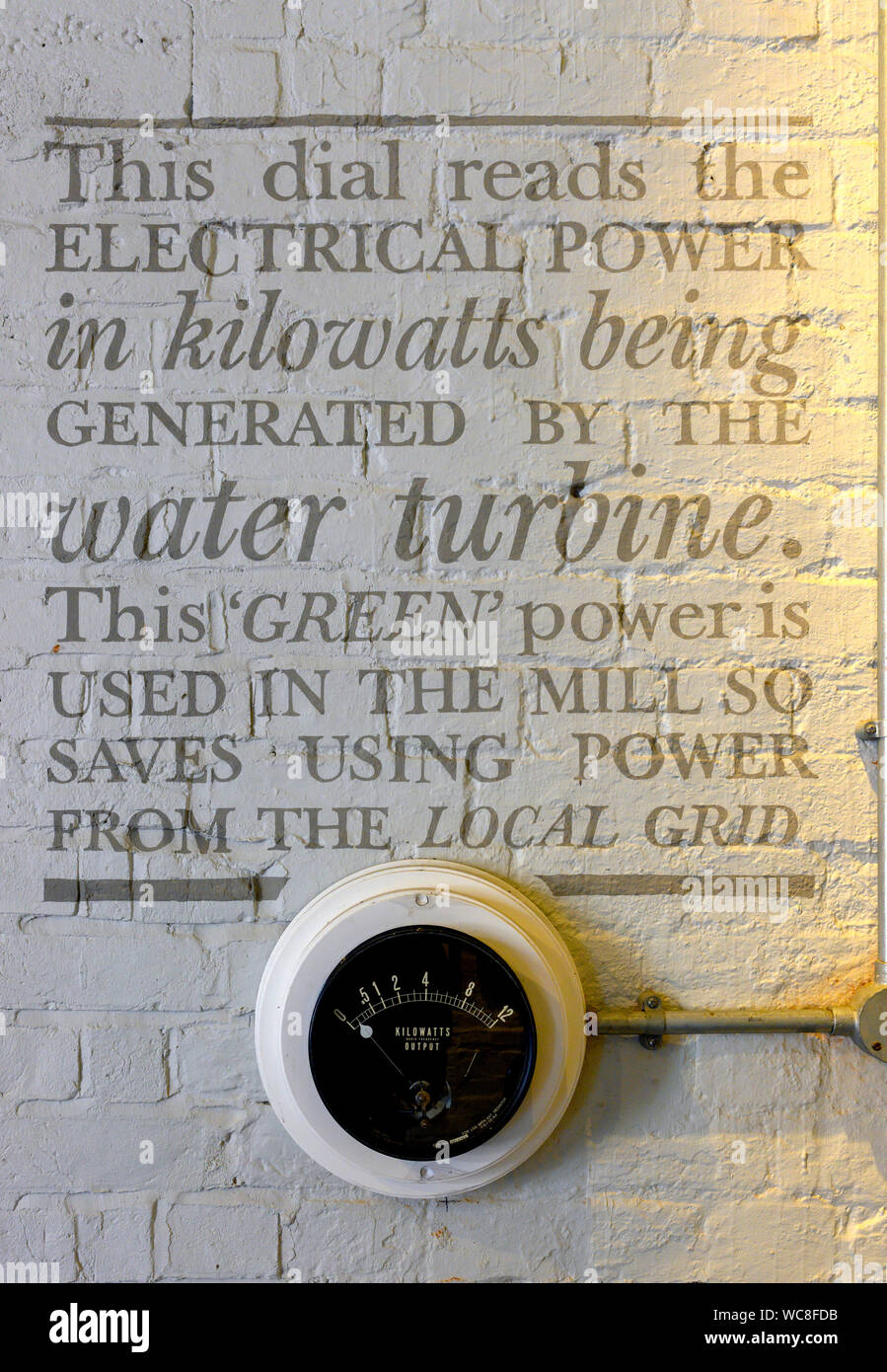 Historic dial on show at the Bombay Sapphire Gin Distillery, Laverstoke, Hampshire, England, UK . Stock Photo