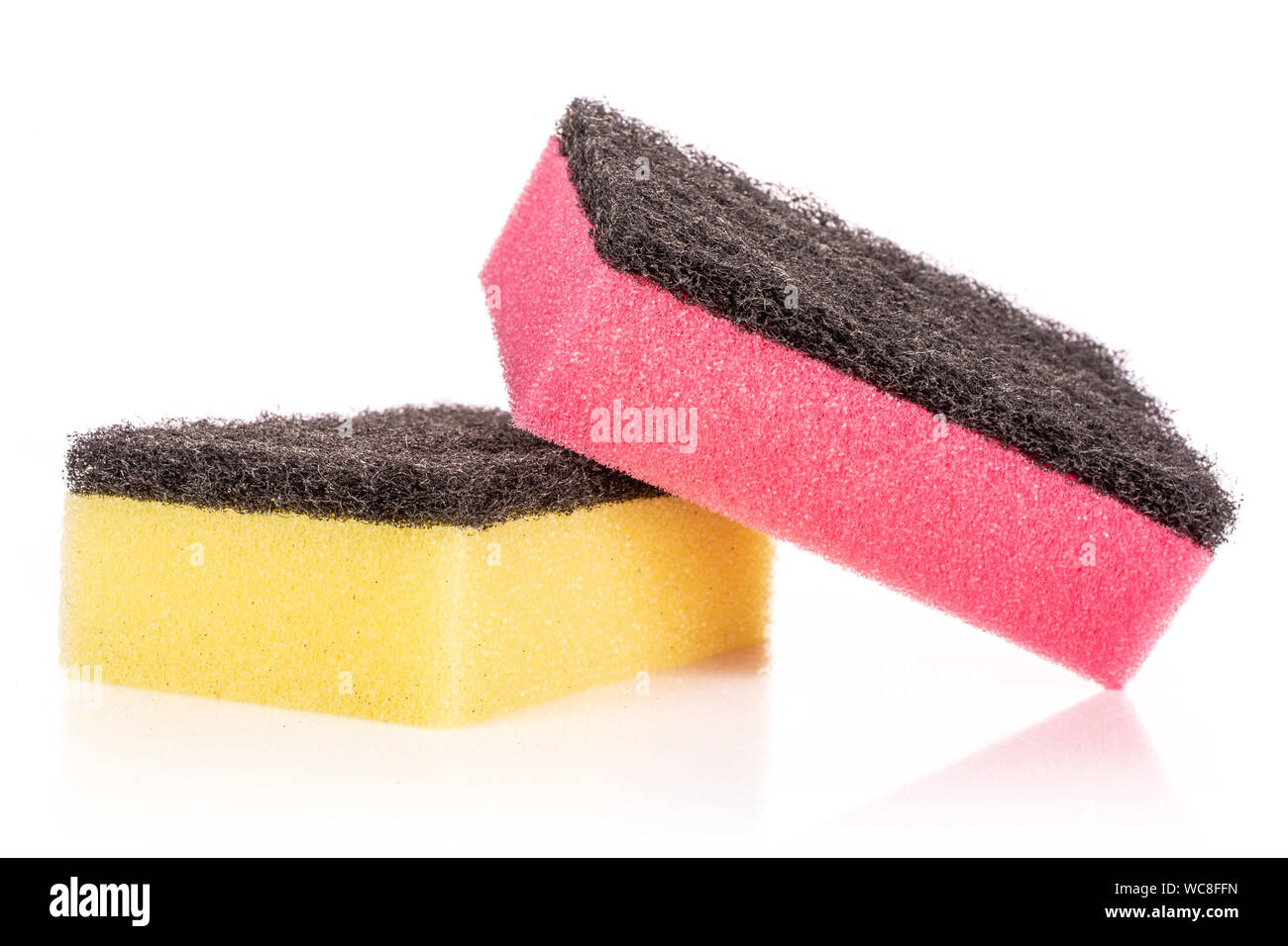 A Kitchen Sponge Isolated On The White Background Stock Photo