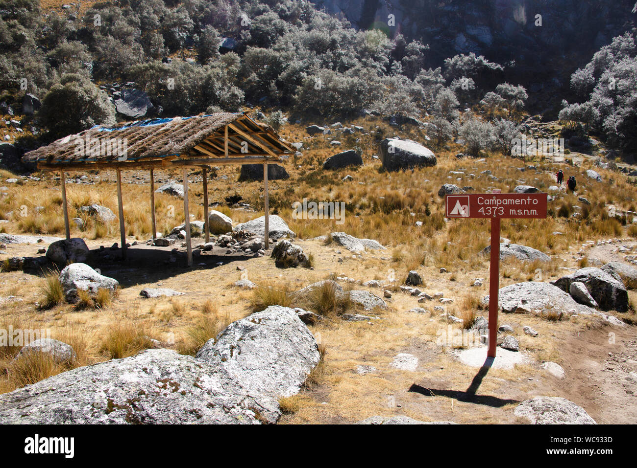 The scenic Laguna Churup trail, Huascaran National Park, Huaraz, Peru Stock Photo