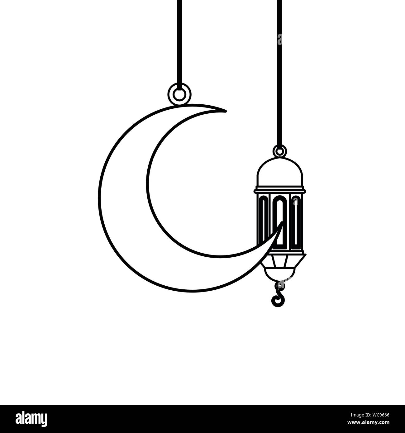 Lamps hanging decoration ramadan kareem Royalty Free Vector