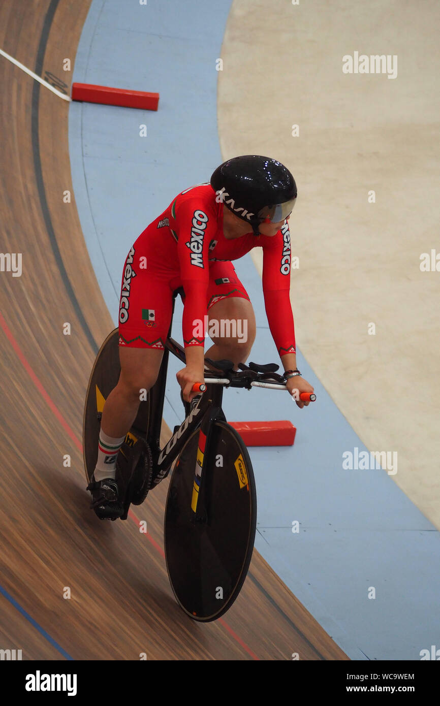 Cycling, track; Mexico women’s team; Lizbeth Salazar, Sofia Arreola, Jessica Bonilla and Yuli Verdugo in action at the Lima 2019 Pan American Games Stock Photo