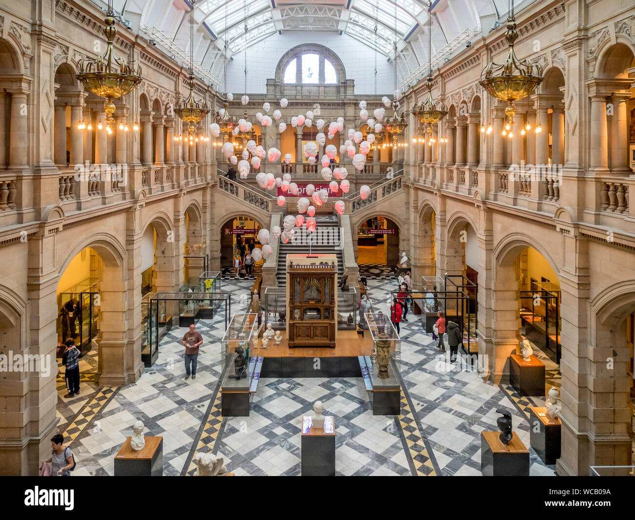 Interior of the Kelvingrove Art Gallery and Museum in Glasgow Scotland