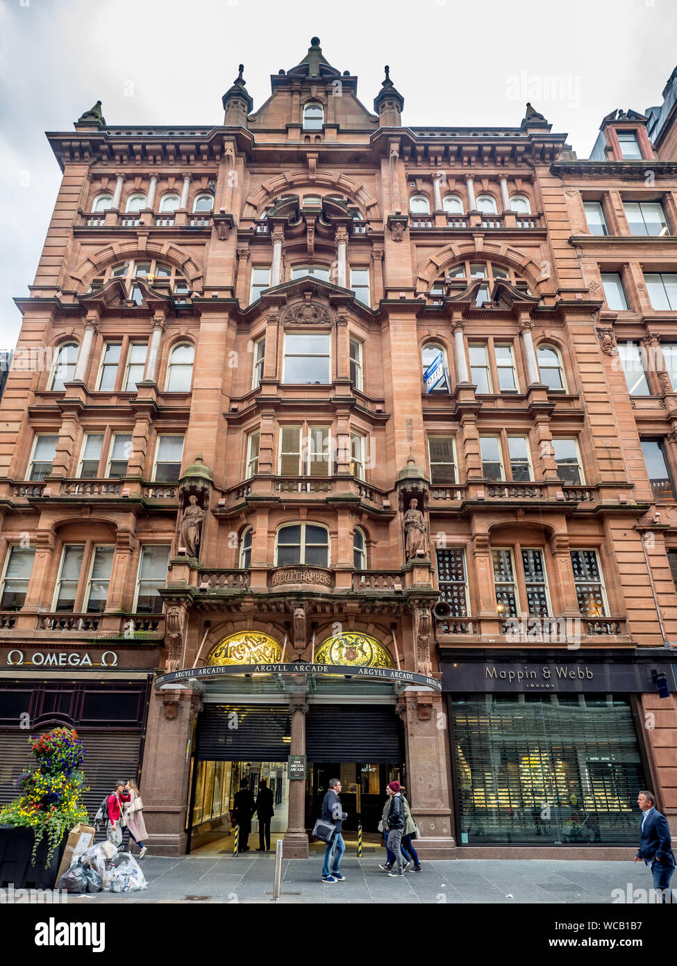 Shops and people on Buchanan Street on July 21, 2017 in Glasgow