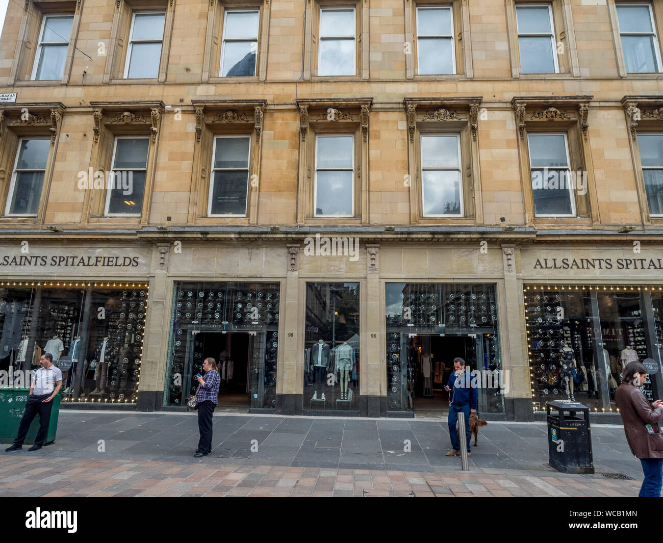 Shops and people on Buchanan Street on July 21, 2017 in Glasgow