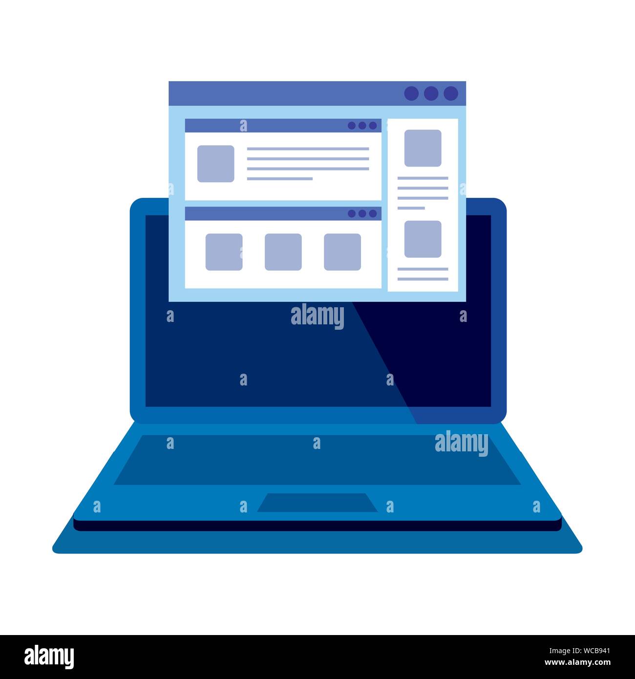 laptop computer with webpage template Stock Vector Image & Art - Alamy