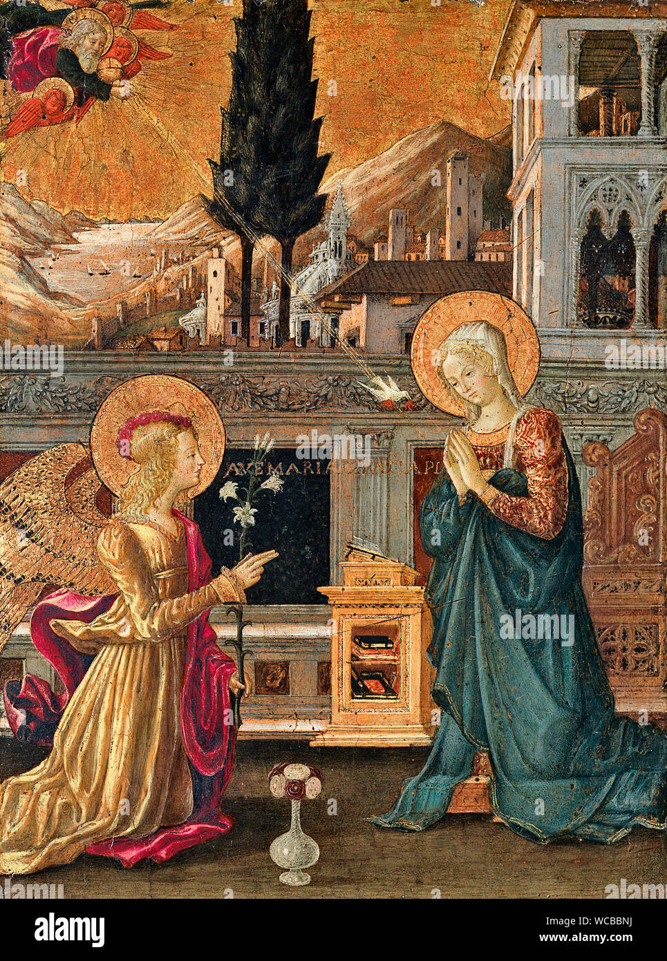 The  Annunciation - Benedetto Bonfigli, circa 1455 Stock Photo
