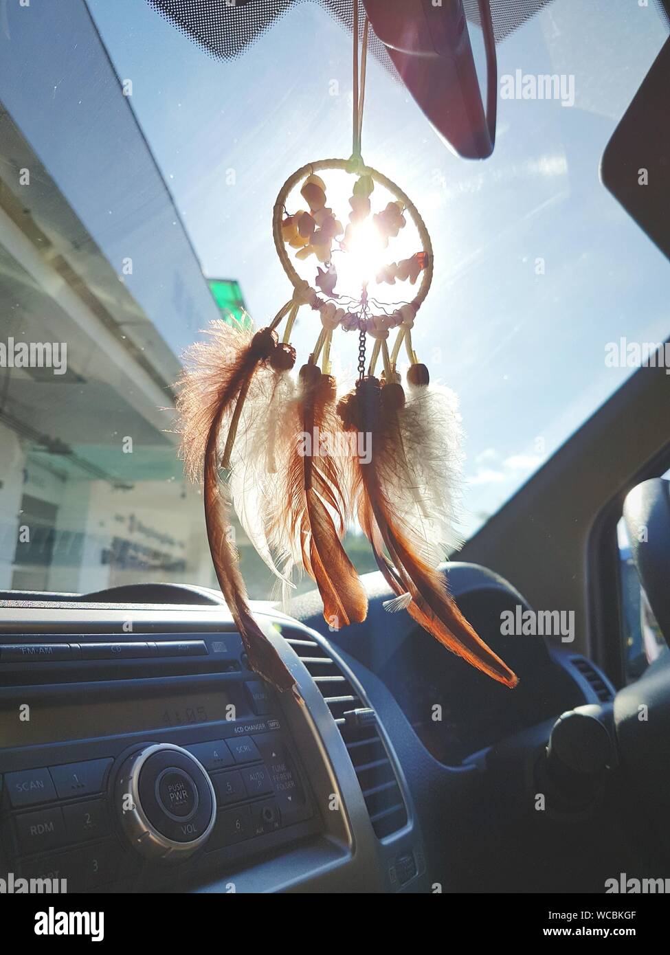 Dreamcatcher In Car Stock Photo Alamy