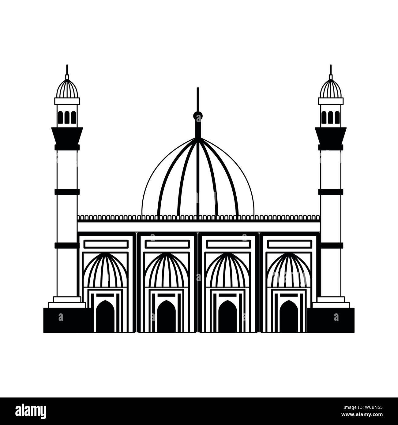 badshahi mosque building palace icon Stock Vector