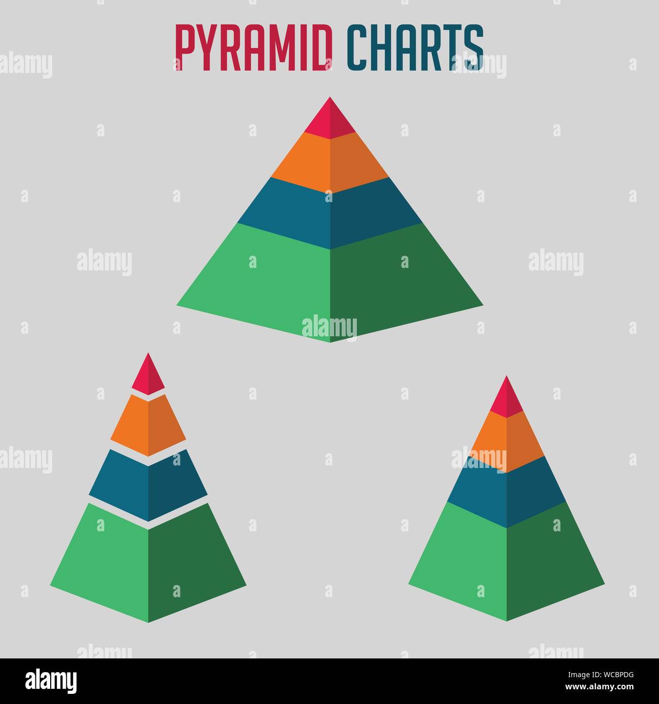 Pyramid charts vector illustration Stock Vector