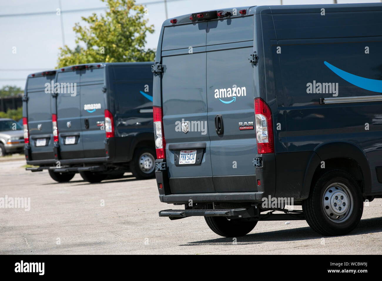Amazon Prime delivery vehicles as seen in Euclid, Ohio on August 11