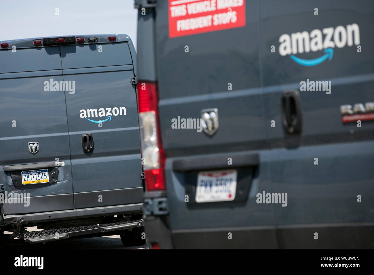 Amazon Prime delivery vehicles as seen in Euclid, Ohio on August 11, 2019 Stock Photo Alamy