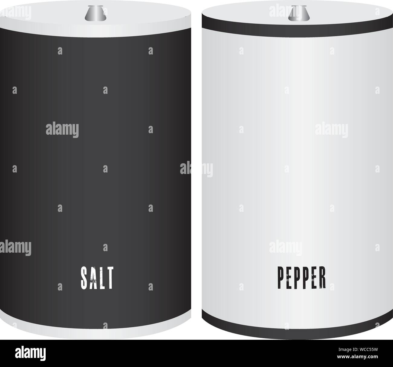 Cardboard containers for salt and pepper. Vector illustration. Stock Vector