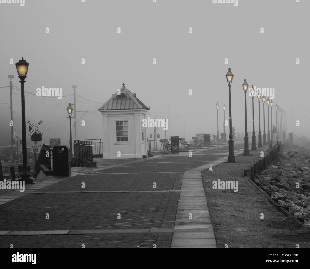 Row street lights fog hires stock photography and images Alamy