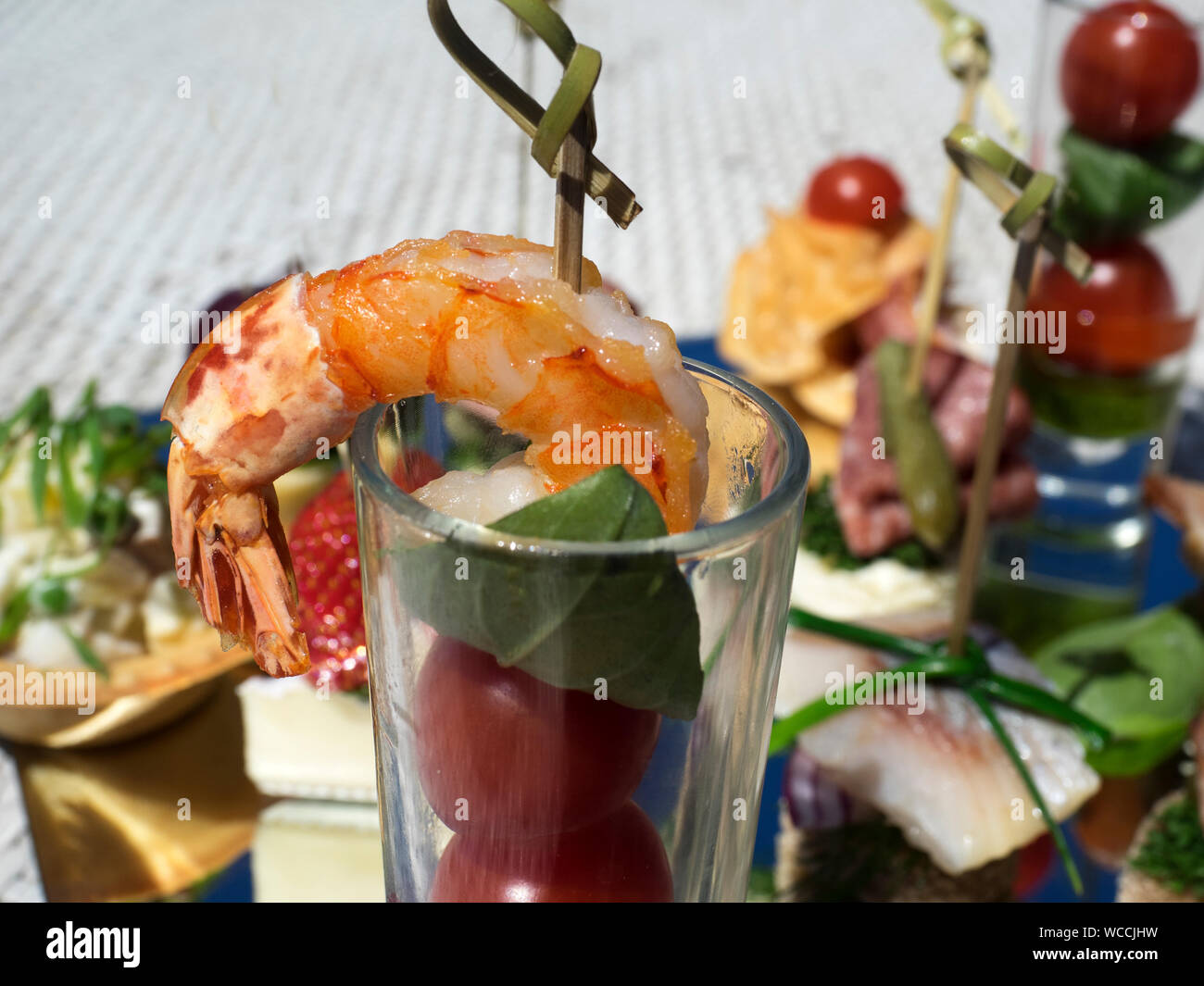 Close-up Of Canape In Glass Stock Photo