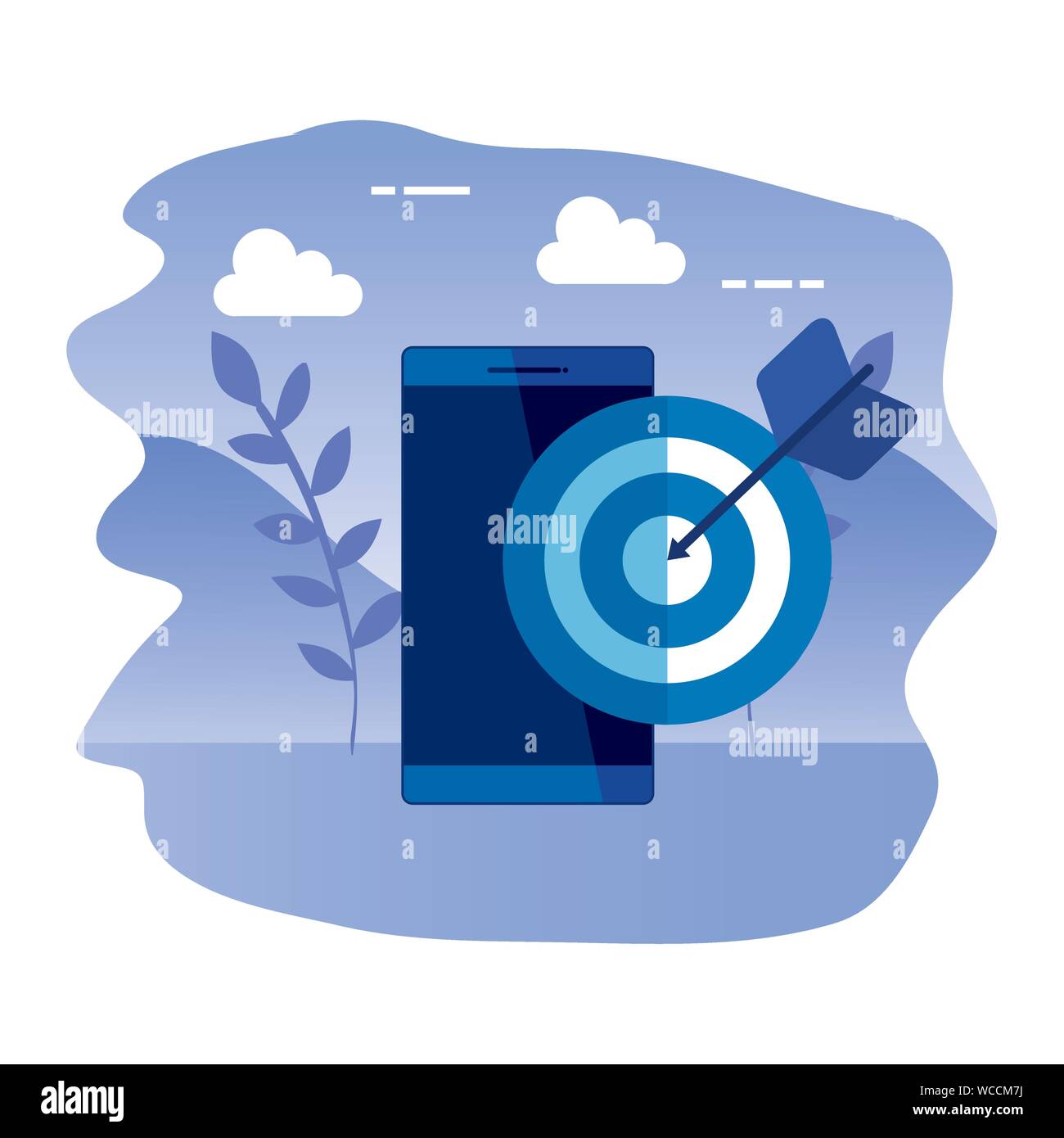 smartphone device with success target Stock Vector Image & Art - Alamy