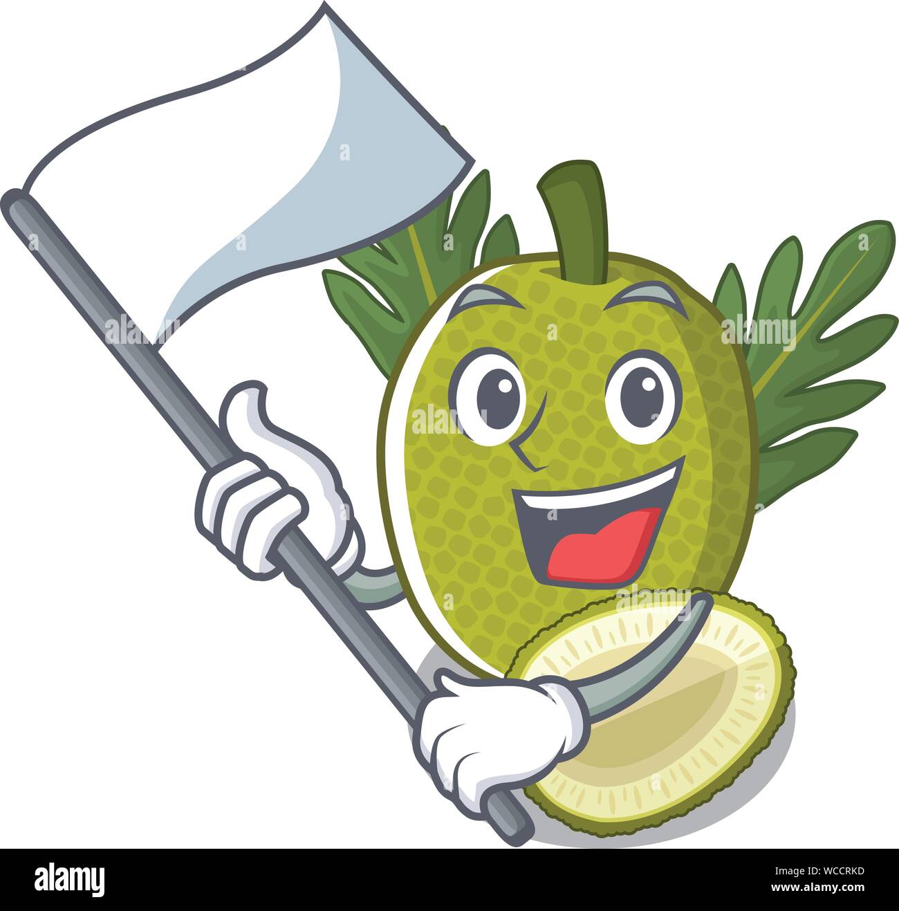 With flag breadfruit isolated with in the mascot Stock Vector