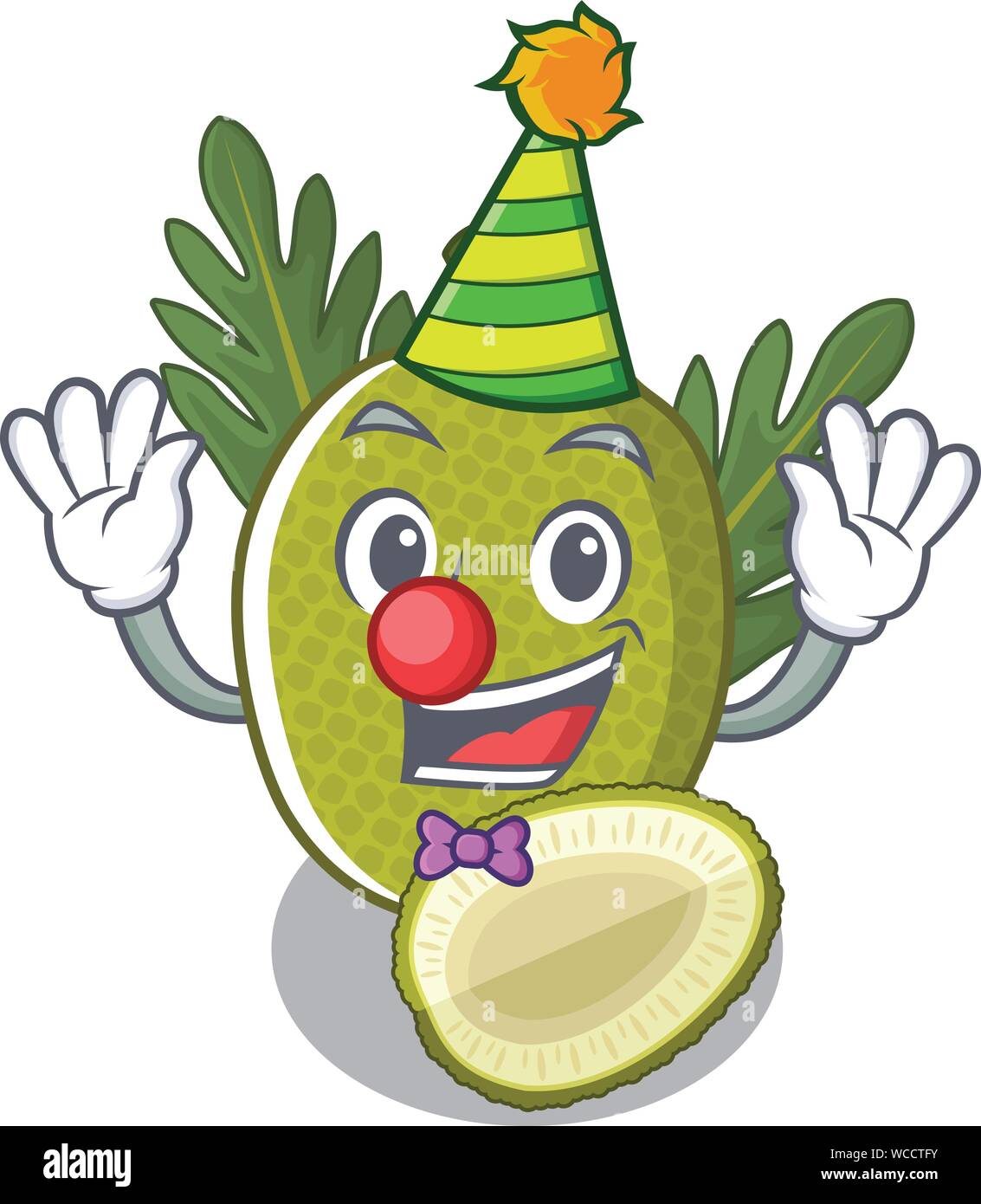 Clown breadfruit isolated with in the mascot Stock Vector