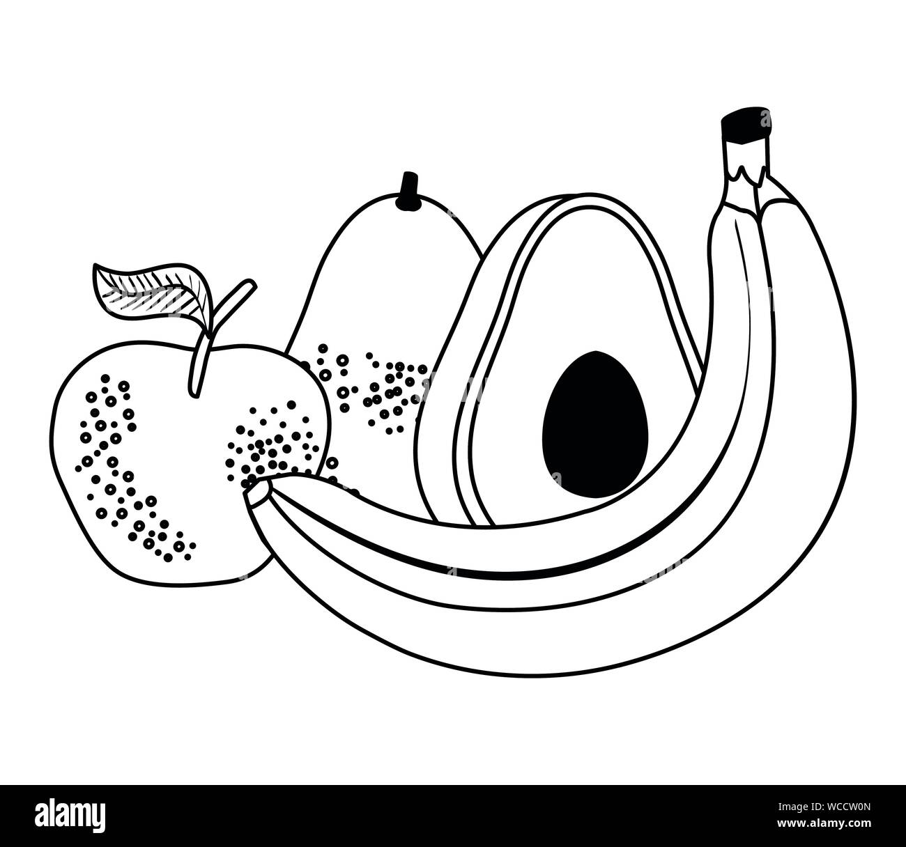 group of fresh fruits and vegetables Stock Vector Image & Art - Alamy