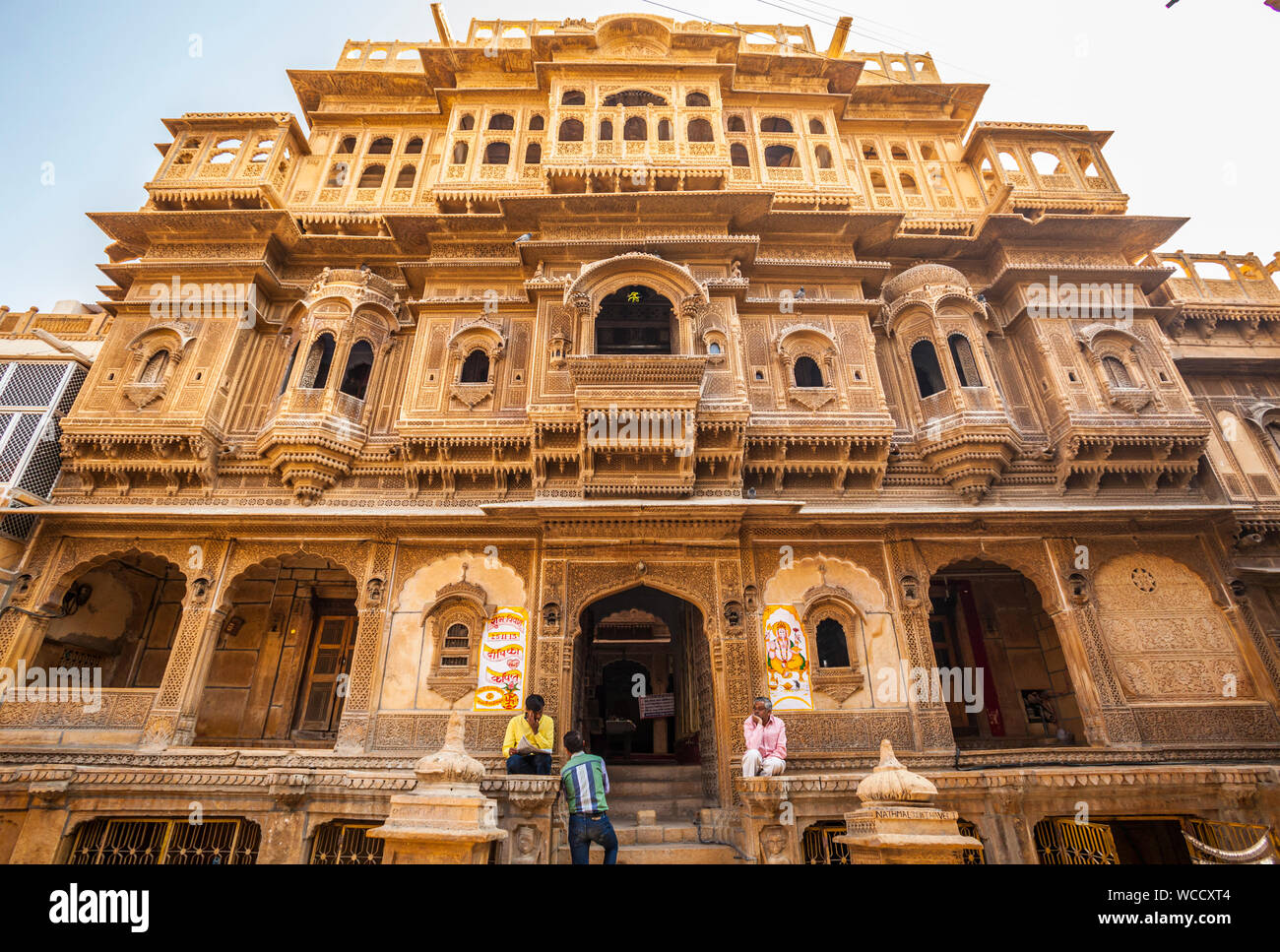 One of the many amazing Havelis in Jaisalmer, Rajasthan, India. Stock Photo