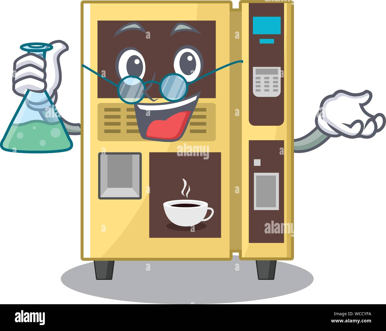 Professor coffee vending machine with cartoon shape Stock Vector Image ...