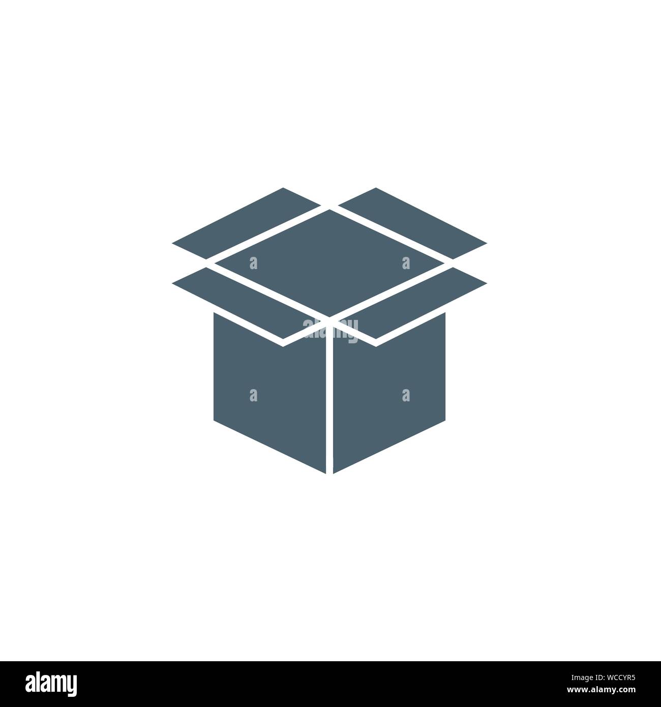 Box related vector glyph icon. Stock Vector