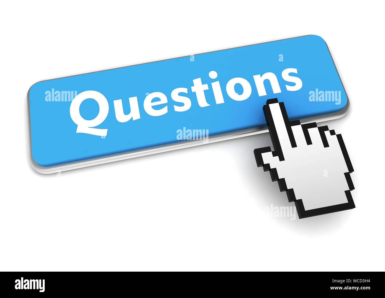 questions push button concept 3d illustration isolated Stock Photo Alamy