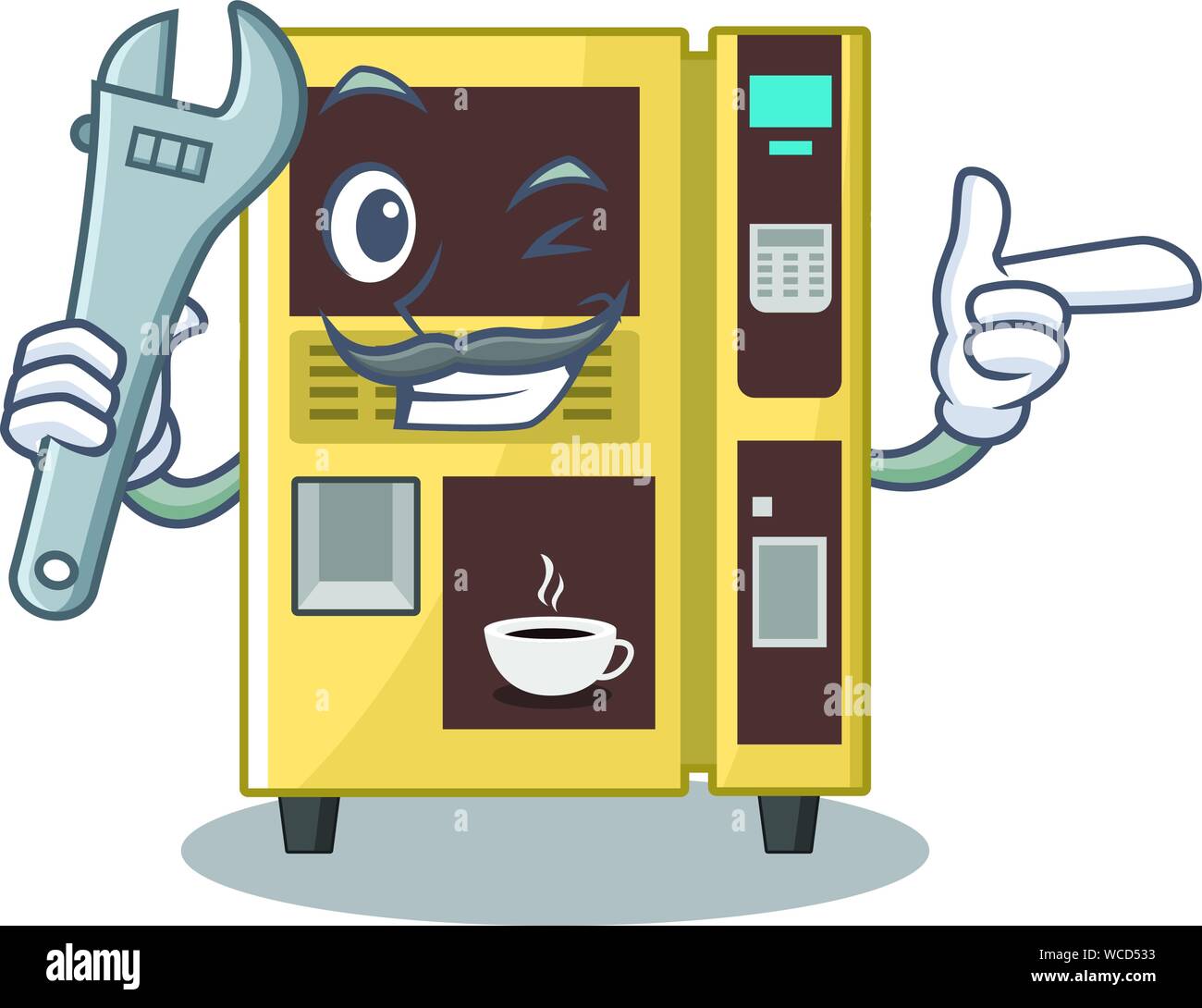 Mechanic coffee vending machine in the cartoon Stock Vector Image & Art