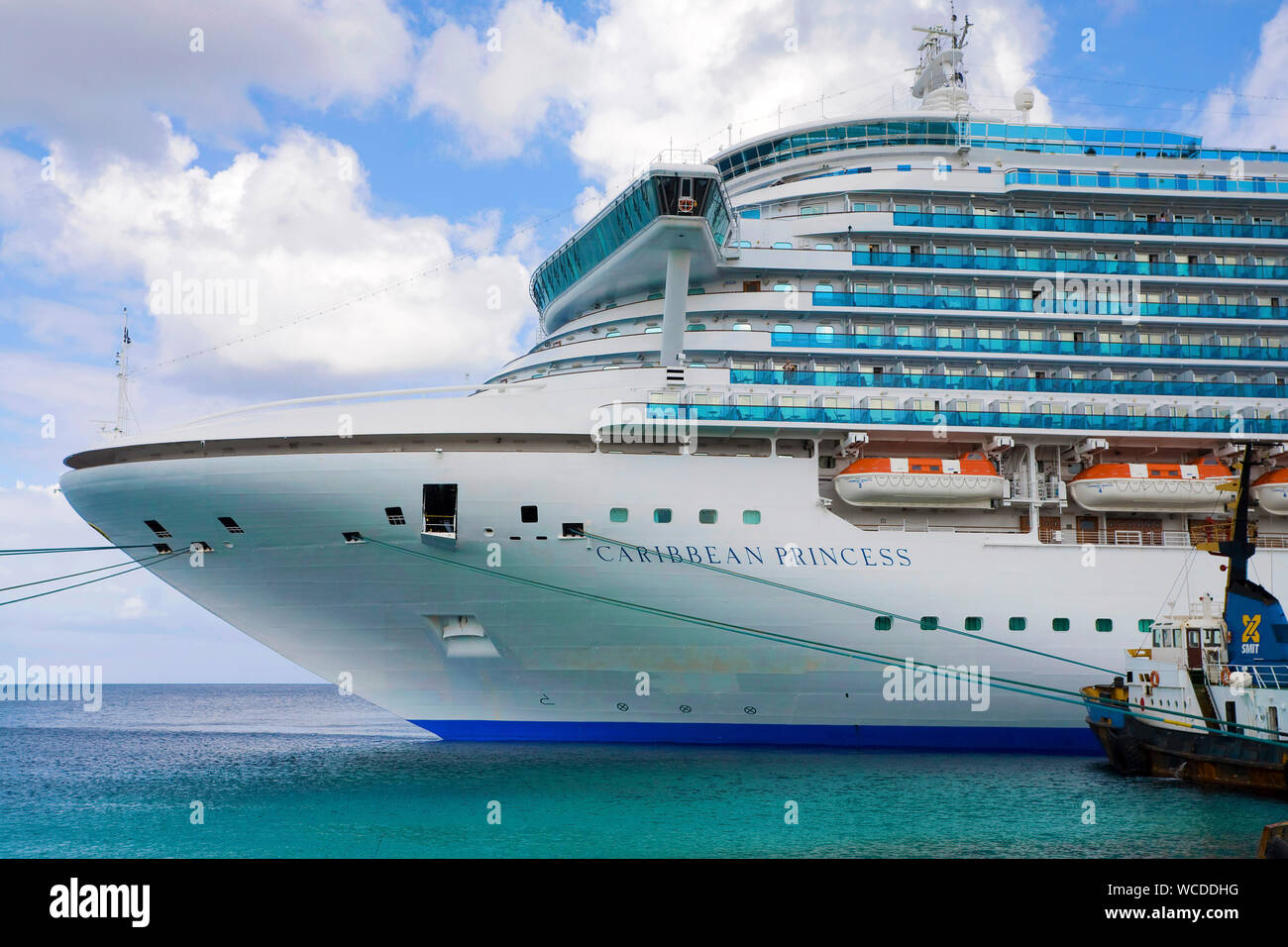 Cruise liner 'Caribbean Princess' at Kralendijk, Bonaire, Netherland Antilles Stock Photo