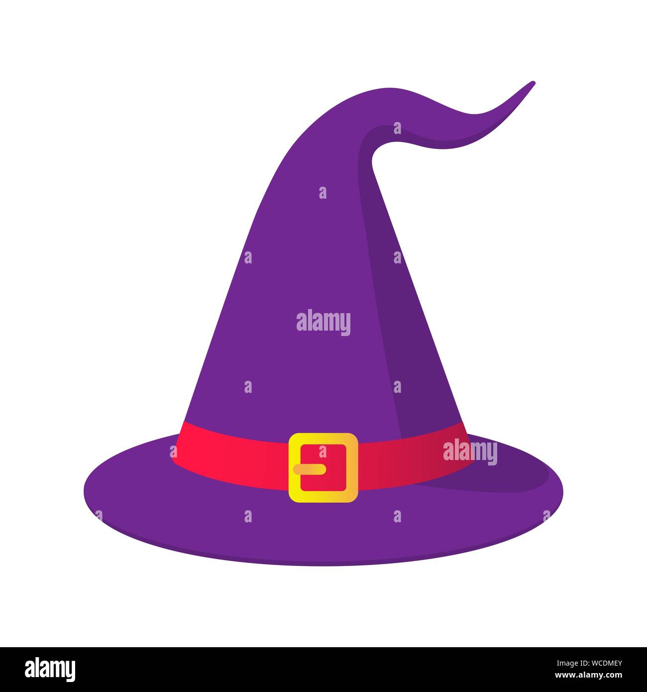 Purple Witch Hat Flat Style Design Vector Illustration Isolated On White Background Halloween 0196