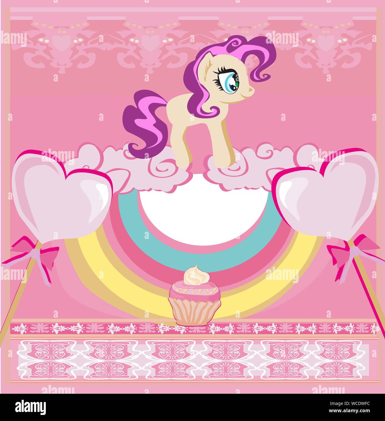 Card with a cute unicorn Stock Photo - Alamy