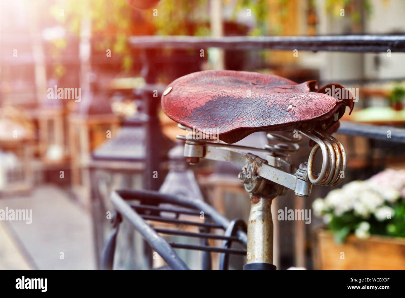 Close-up Of Old Bicycle Stock Photo