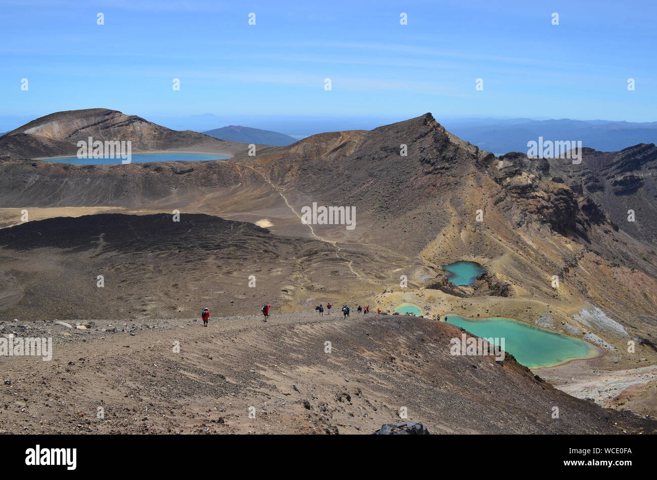Tongariro Alpine Crossing New Zealand Emerald & Blue Lakes Stock
