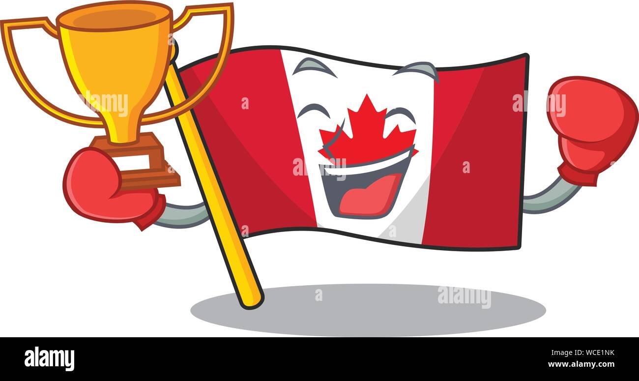 Boxing winner flag canadian with in the character Stock Vector Image ...