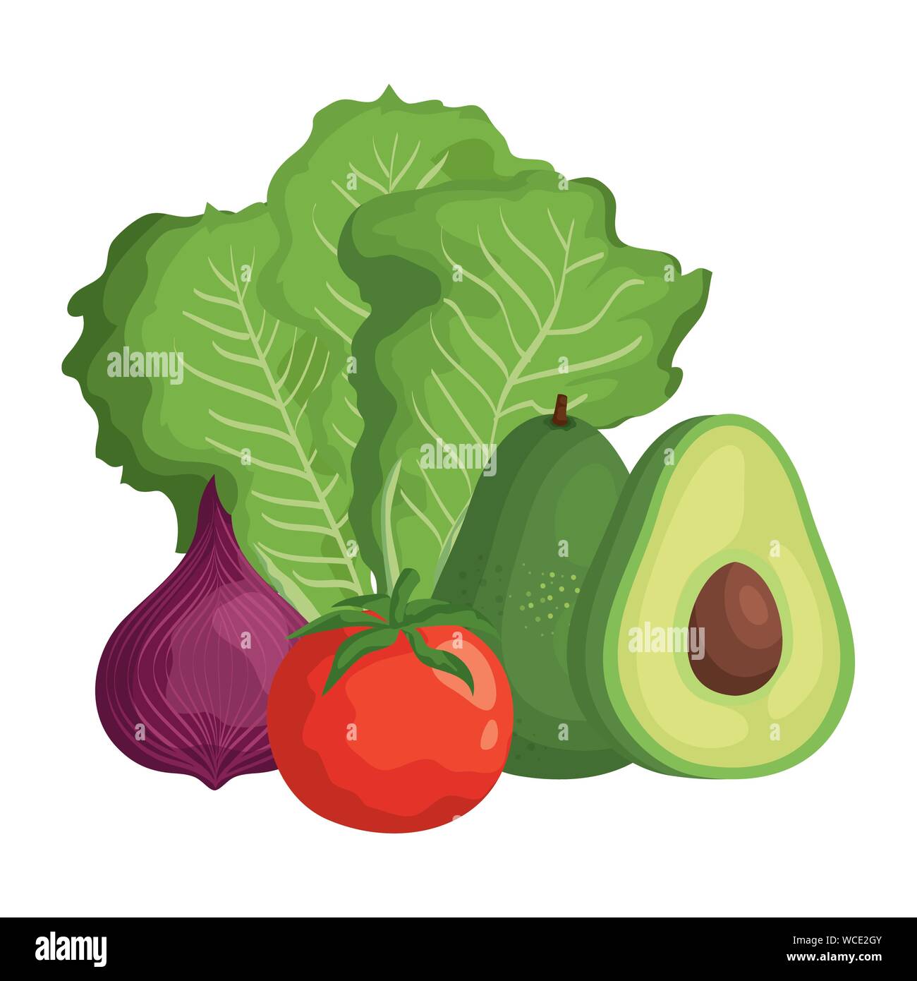 fresh vegetables nature isolated icons Stock Vector Image & Art - Alamy