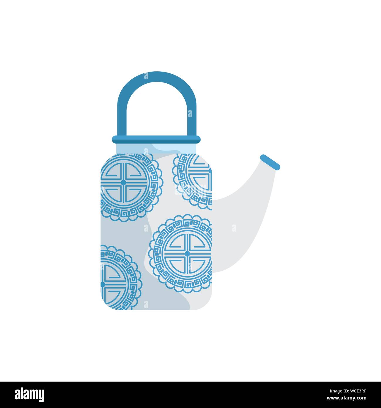 traditional chinese teapot with flowers stamp Stock Vector Image & Art ...