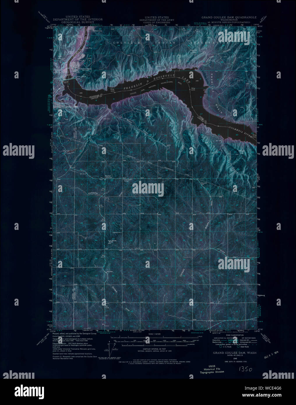 Map of grand coulee hires stock photography and images Alamy