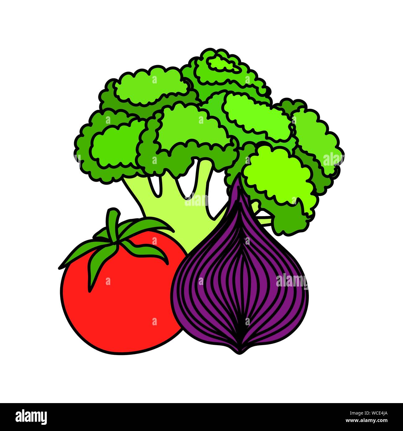 fresh vegetables nature isolated icons Stock Vector Image & Art - Alamy