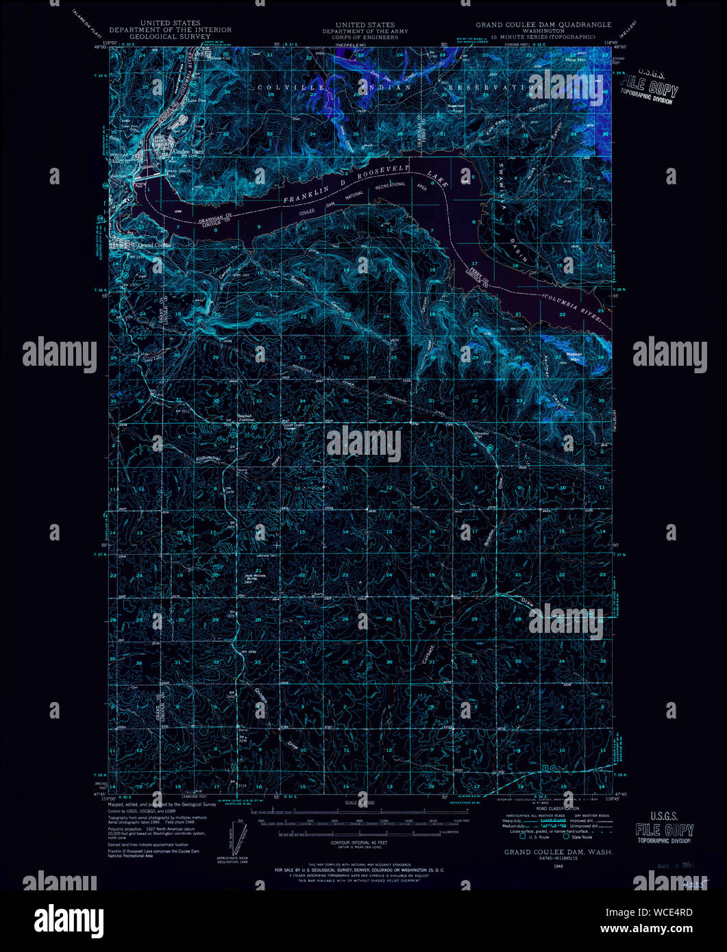 Map of grand coulee hires stock photography and images Alamy